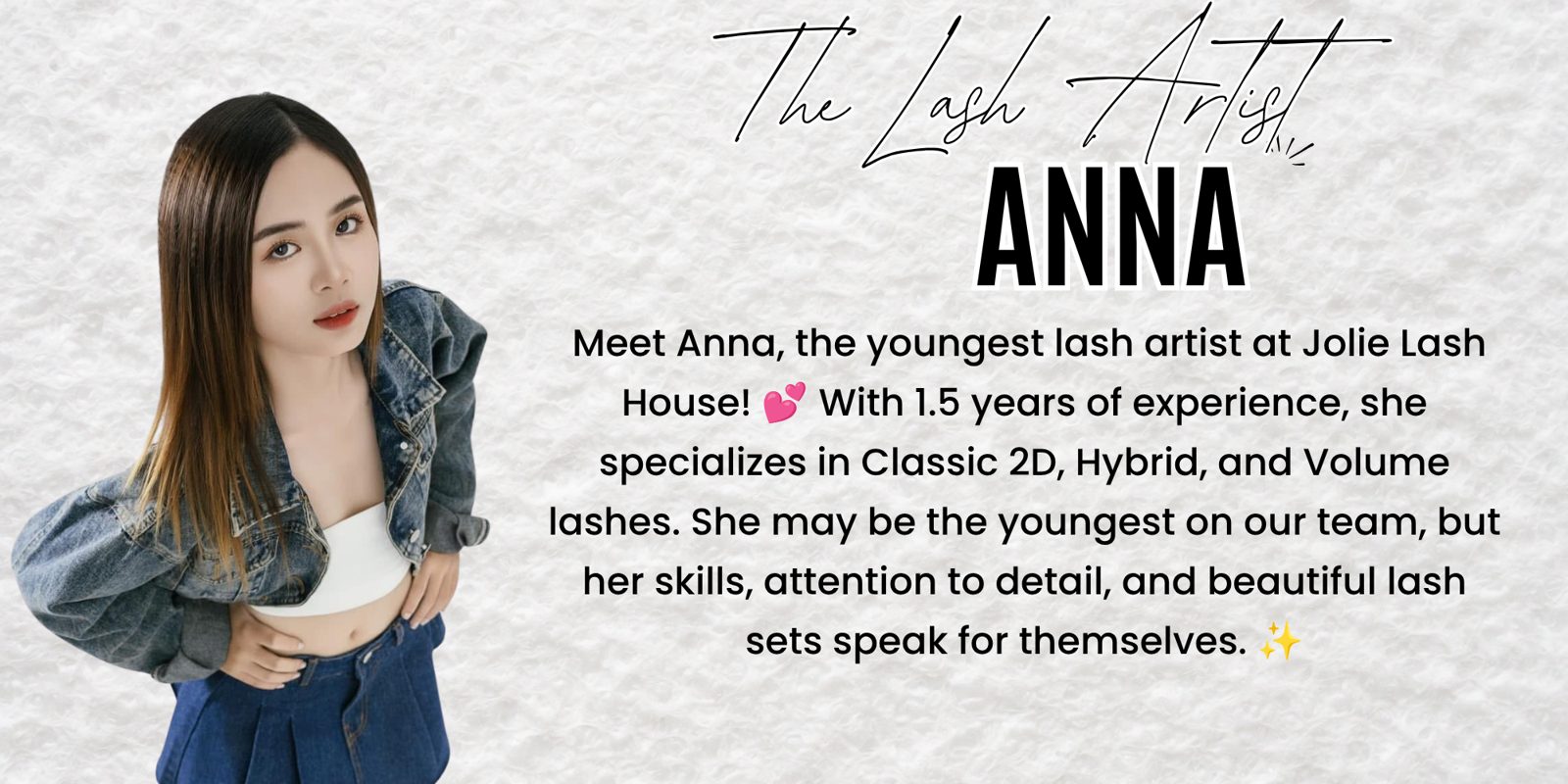 Anna, lash artist at Jolie Lash House in Spring, TX — custom lash extensions and lash services