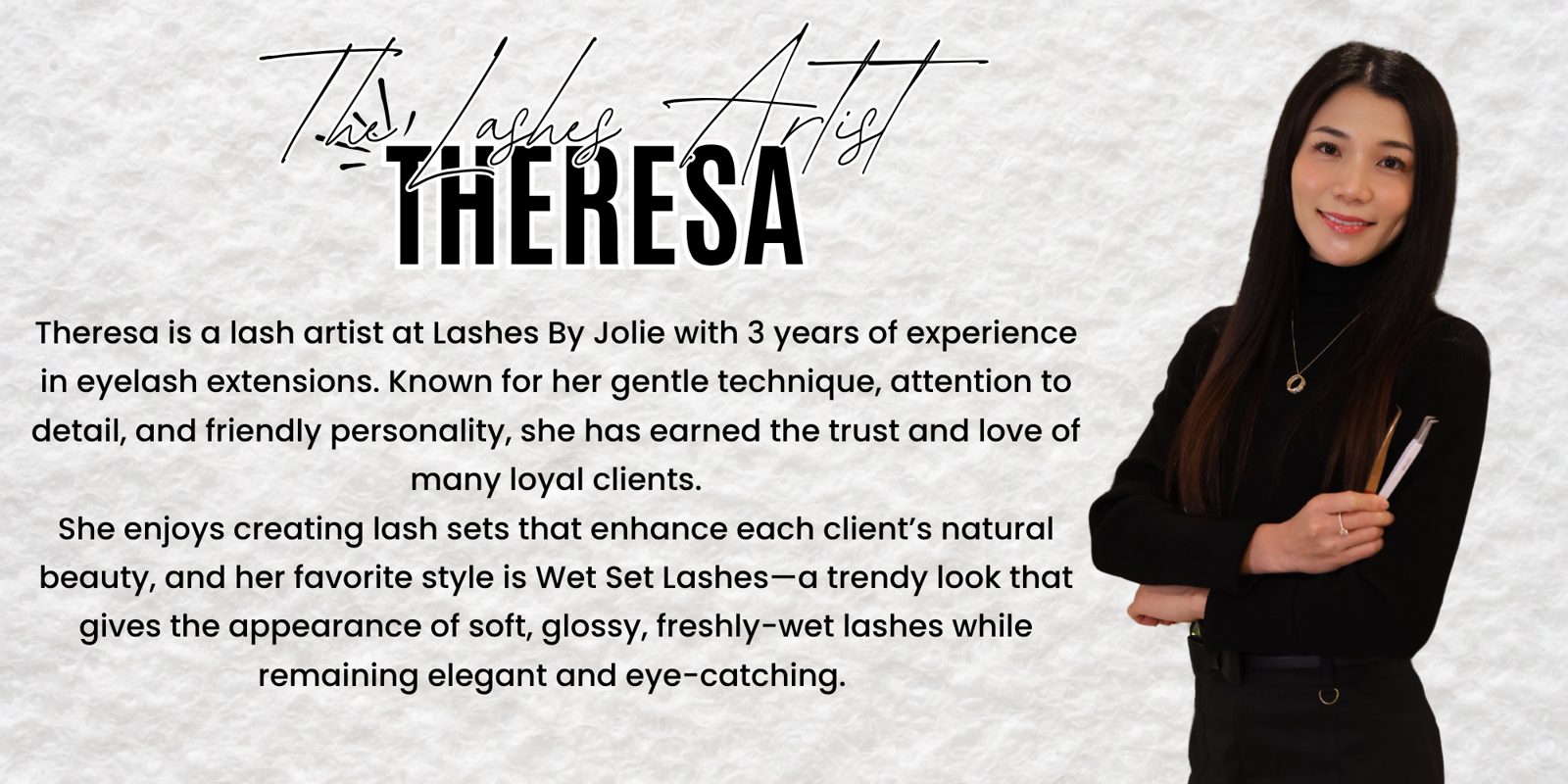 Theresa, lash artist at Jolie Lash House in Spring, TX — custom lash extensions and full lash sets